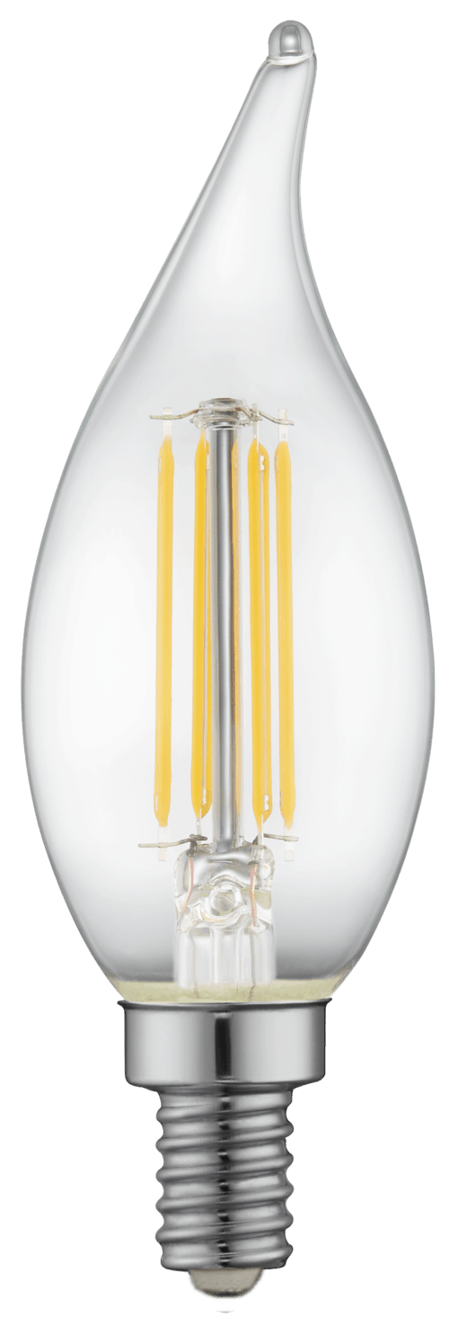 TCP FF11D4050E12SCL95 LED Filament High CRI Lamp E12 Clear Flame – 1.4″, 4W, 50K