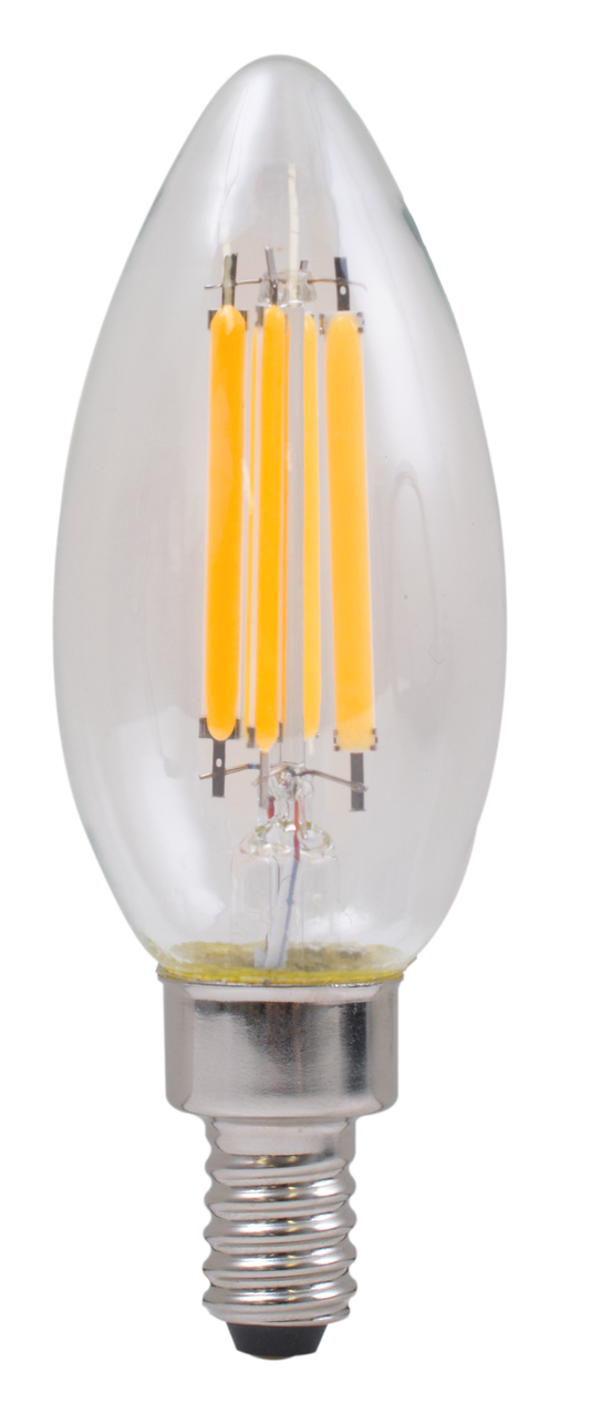 Luxrite LR21636 100 Watt Equivalent 7W 800 Lumens 4000K Filament Blunt Tip Candelabra Base Dimmable LED Light Bulb