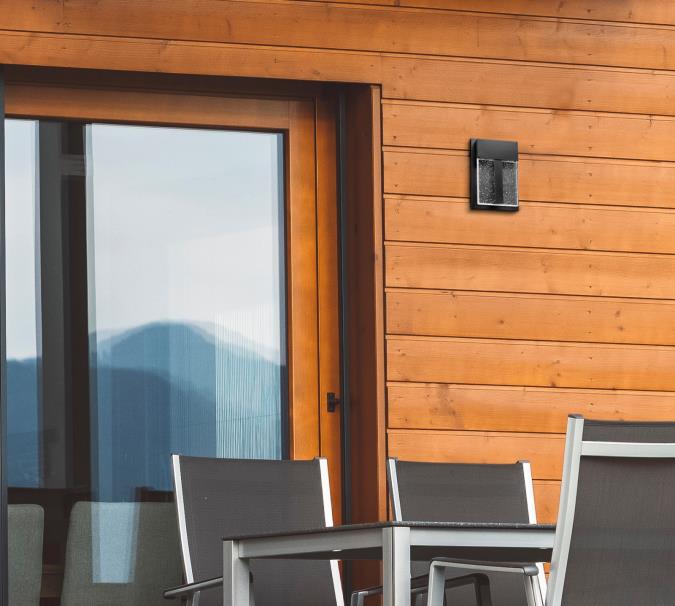 Westinghouse 6578900 Captivating display of light from the brushed nickel Cava II outdoor LED wall fixture design matte black finish with square bubble glass