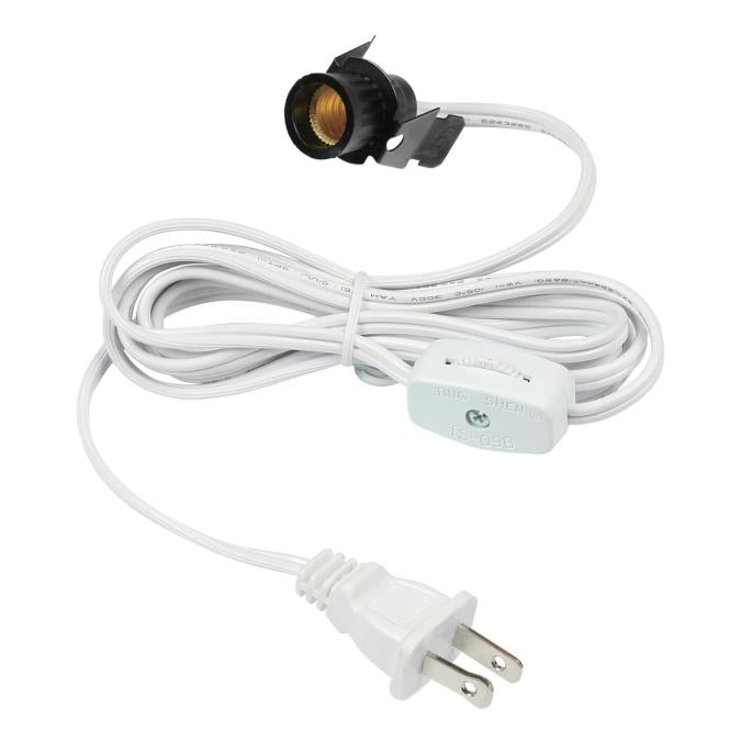 Westinghouse 7010800 6' Cord Set with Snap-In Pigtail Candelabra-Base Socket and Cord Switch