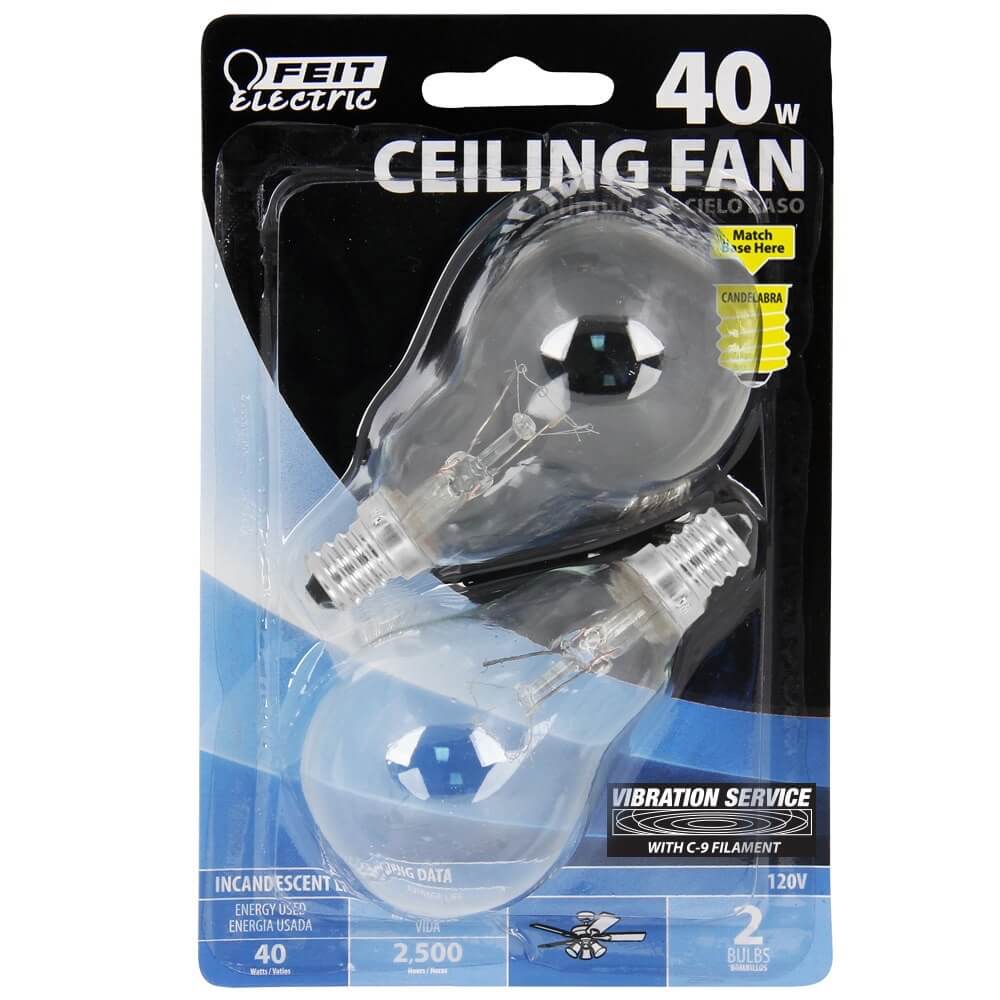 Feit Electric BP40A15C/CL/CF 40Watt E12 (Candelabra) Base Incandescent Specialty Light Bulb