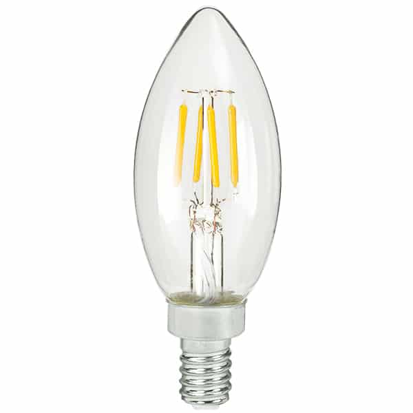TCP FB11D4027EE12C Filament LED B11 (4 Watt) Clear (2700K) Candelabra (E12)Base