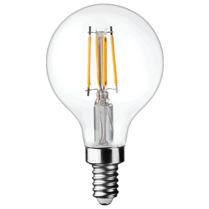 TCP FG16D4050E12SCL95 40W Equivalent, G16 Clear E12 (candelabra) Base, 120V, LED Bulb