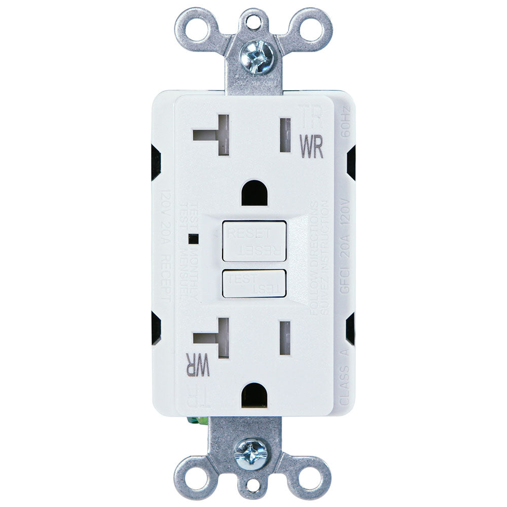 USI Electric G1420TWRWH 20 Amp GFCI Weather Resistant Outdoor Receptacle Duplex Outlet Protection, White