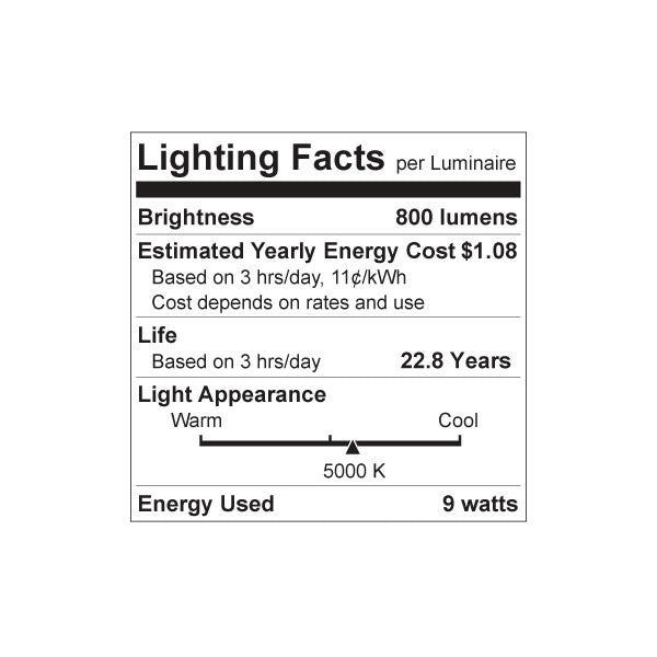 Luxrite LR21423 An 6W Equivalent A19 LED Bulb, 800 Lumens, 5000K bight White, Dimmable, Standard LED Light Bulb.