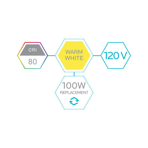 Luxrite LR21441 A19 Standard LED Light Bulb15W ,100W Equivalent, 3000K, 1600 Lumens,