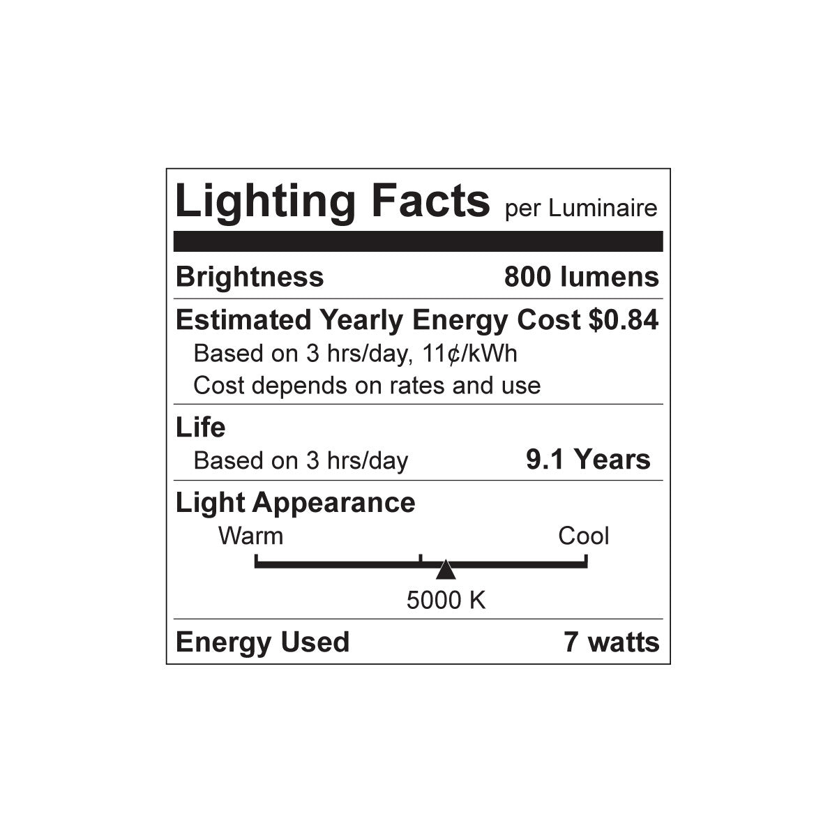 Luxrite LR21638 100 Watt Equivalent 7W 800 Lumens 5000K Filament Blunt Tip Candelabra Base Dimmable LED Light Bulb