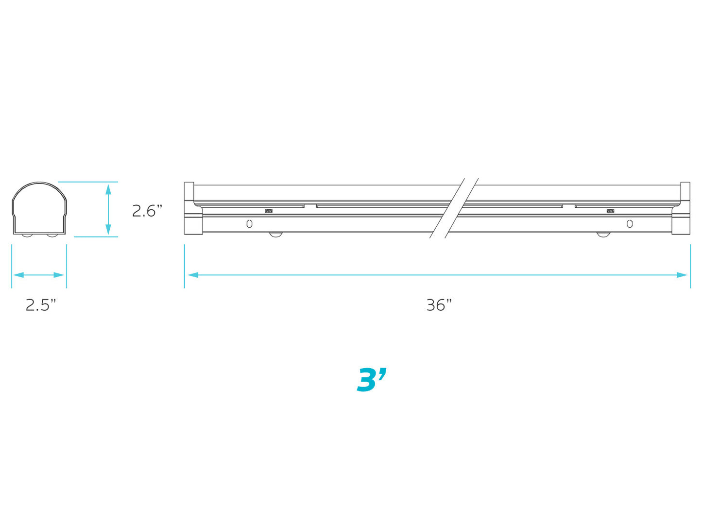 LUXRITE LR25163 3 Foot 26W, Linear LED light Strip