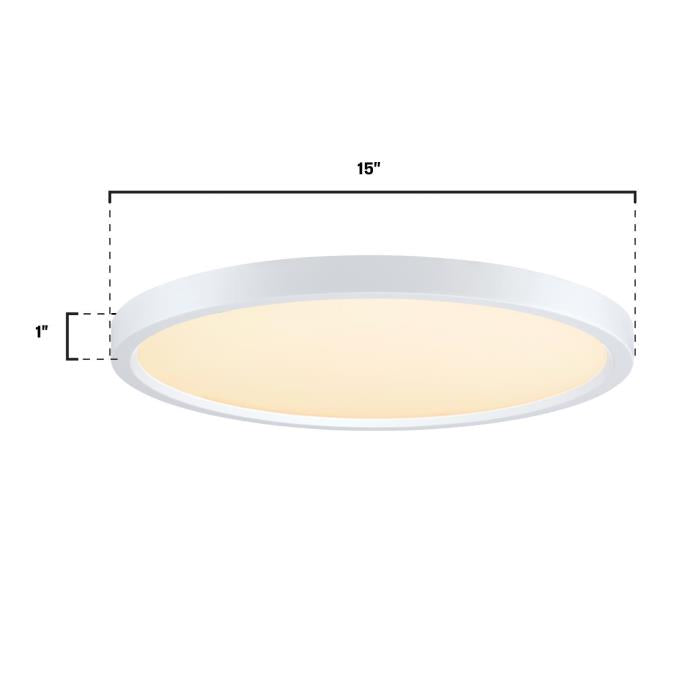 Westinghouse 6133500 15 inch, 30 Watt Dimmable LED Indoor Flush Mount Ceiling Fixture Color Selectable White