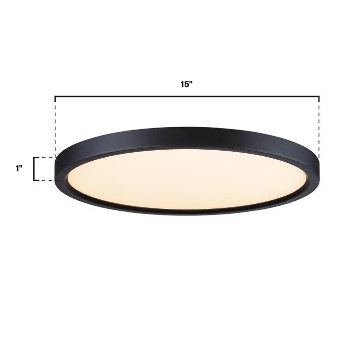 Westinghouse 6133600 15 inch, 30 Watt Dimmable LED Indoor Flush Mount Ceiling Fixture Color Selectable Black