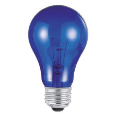 Westinghouse's  0344500  A19 25 Watt Transparent Blue (2700K) E26 (Medium) Base Incandescent Specialty Light Bulb