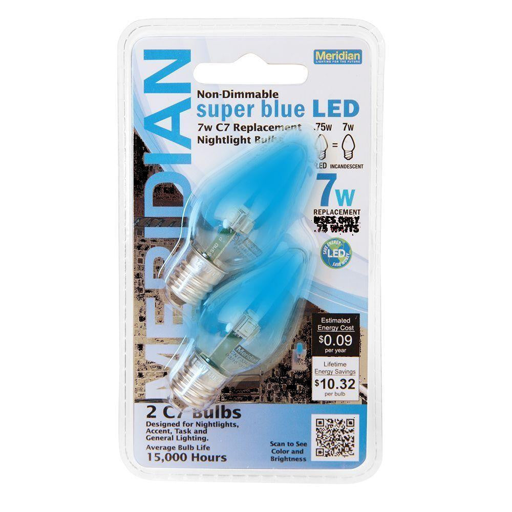 Meridian LED 7W Equivalent C7 Non-Dimmable LED Replacement Light Bulb Free Ship.
