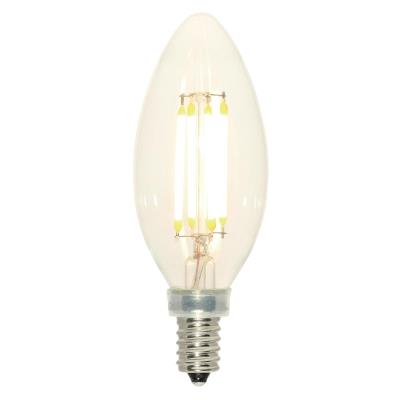 Westinghouse 3517100 Filament LED B11 (4 Watt) Clear (2700K) E12 (Candelabra) Base Decorative Dimmable Light Bulb .