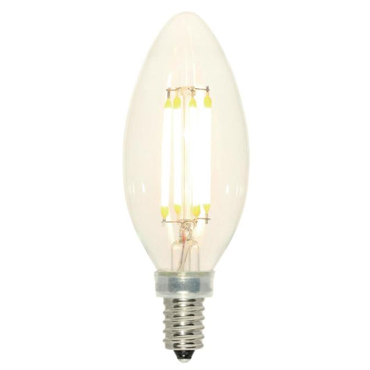 Westinghouse 4316800 Filament LED B11 (4.5 Watt) Clear (2700K) E12 (Candelabra) Base ENERGY STAR LED Decorative Dimmable Light Bulb