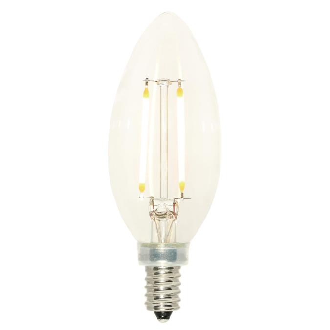 Westinghouse Lighting 5059120 25-Watt Equivalent B11 Dimmable Clear Filament LED Light Bulb with Candelabra Base 6 Pack