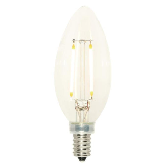 Westinghouse Lighting 5059120 25-Watt Equivalent B11 Dimmable Clear Filament LED Light Bulb with Candelabra Base 6 Pack