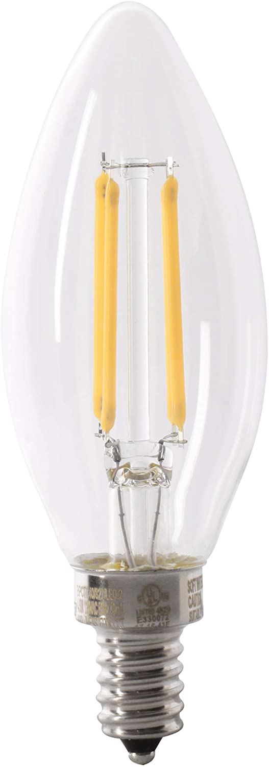 Feit Electric BPCTC60927CAFIL/2/RP  60W Equivalent E12 Chandelier LED light bulbs;