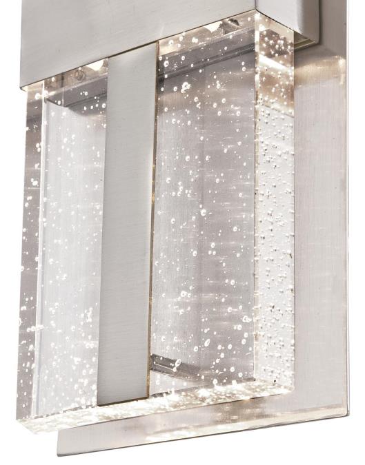 Westinghouse 6349000 captivating display of light from the brushed nickel Cava II outdoor LED wall fixture design with square bubble glass