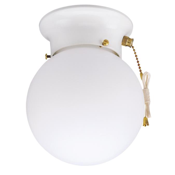 Westinghouse 6668000 One-Light Indoor Flush-Mount Ceiling Fixture with Pull Chain
