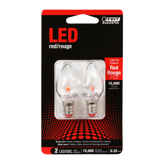 Feit Electric BPC7/R/LEDG2/2 Accent LED Red Night Light 2-Pack