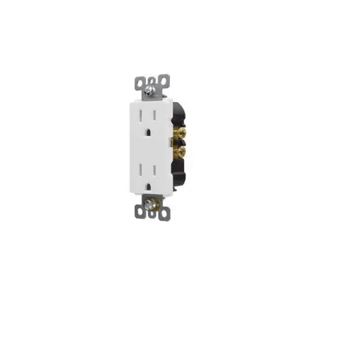 USI R820TRWH 20 Amp Standard Self-Grounding, Tamper Resistant Duplex Wall Outlet Receptacle