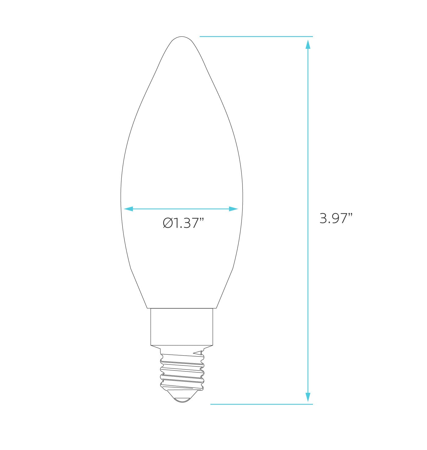 Luxrite LR21636 100W Equivalent E12 Chandelier LED light bulb