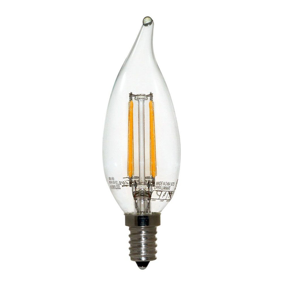 Filament Style Candelabra LED Bulb 40 Watt Equivalent Dimmable by Euri