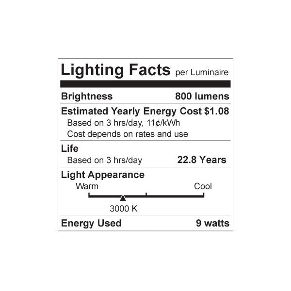 Luxrite  LR21421 A19 LED Light Bulb 60W Equivalent, 3000K Warm White Dimmable, 800 Lumens, 9W, E26 Base, Energy Star,  Standard LED Bulb