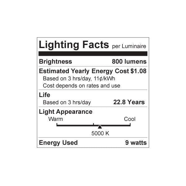 Luxrite LR21423  An 6W Equivalent A19 LED Bulb, 800 Lumens, 5000K bight White, Dimmable, Standard LED Light Bulb.