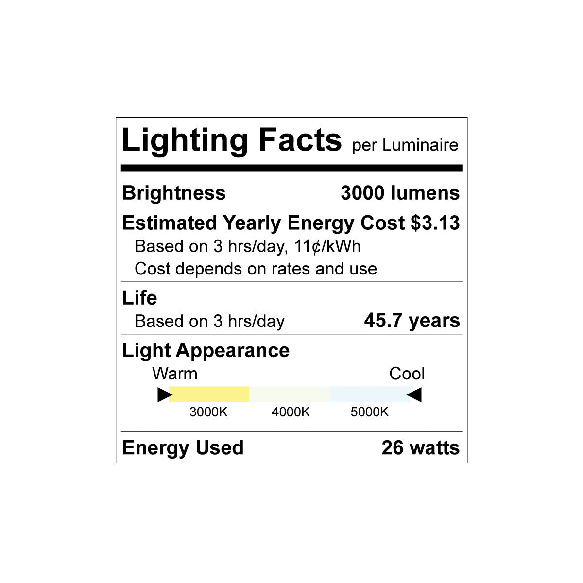 LUXRITE LR25163 3 Foot 26W, Linear LED light Strip